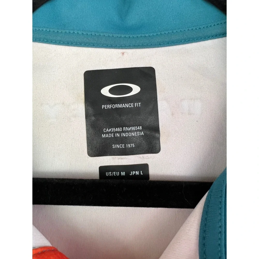Oakley Graphic Golf Shirt Performance Fit Long Sleeve Polo Shirt Men's Medium - Picture 2 of 3